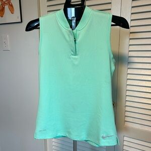 Nike Women's Sleeveless Dri-fit Golf Green Top
